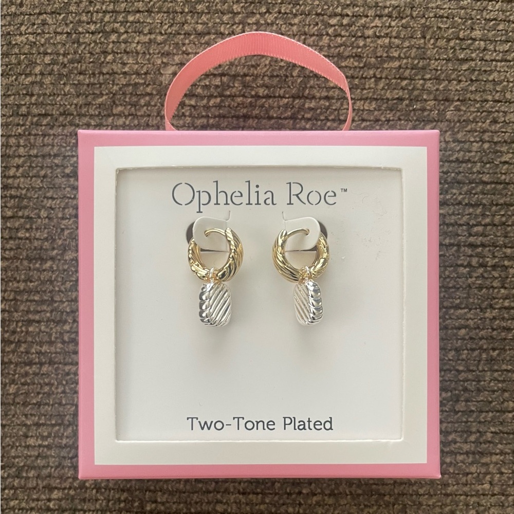 NEW Ophelia Roe Two Tone Plated Earrings